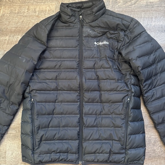 Columbia Puffer Jacket Mens Large Black Duck Down Lightweight Full Zip Insulated - Picture 3 of 12